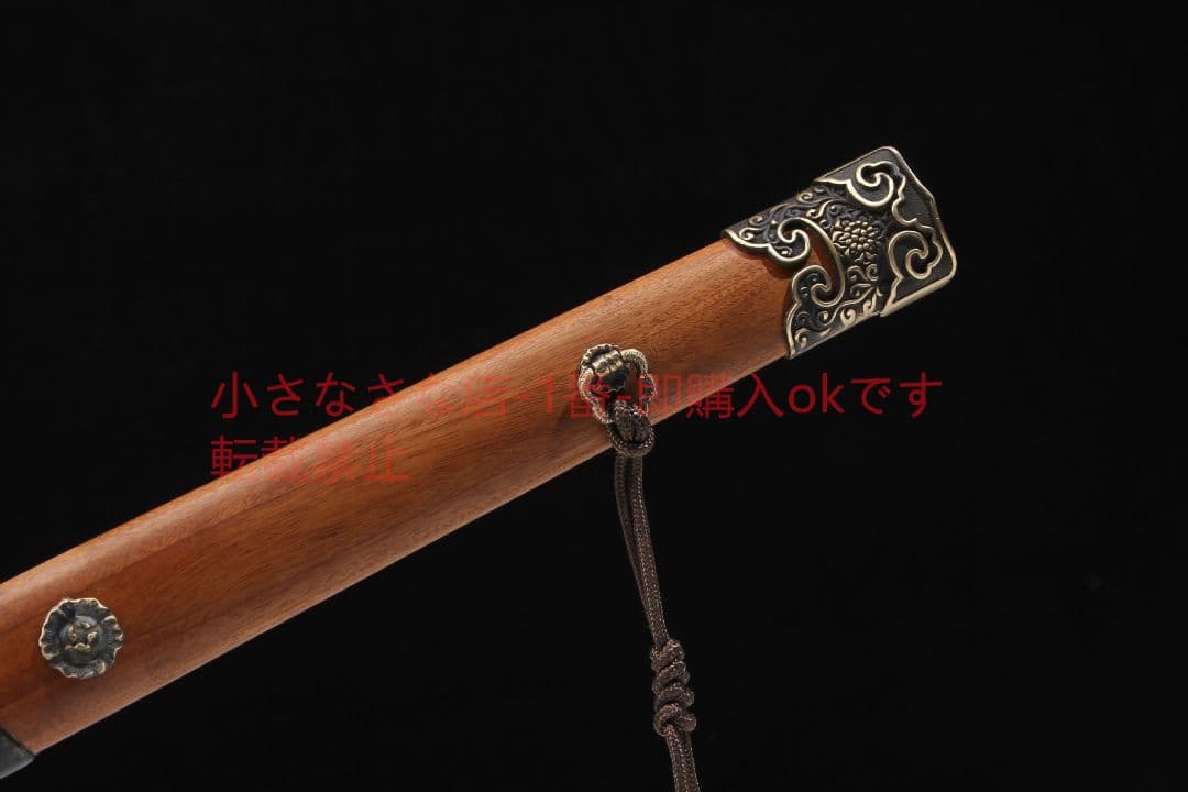 盛世唐横刀銅彫紫荊花 古兵器 武具 刀装具 日本刀 模造刀 居合刀