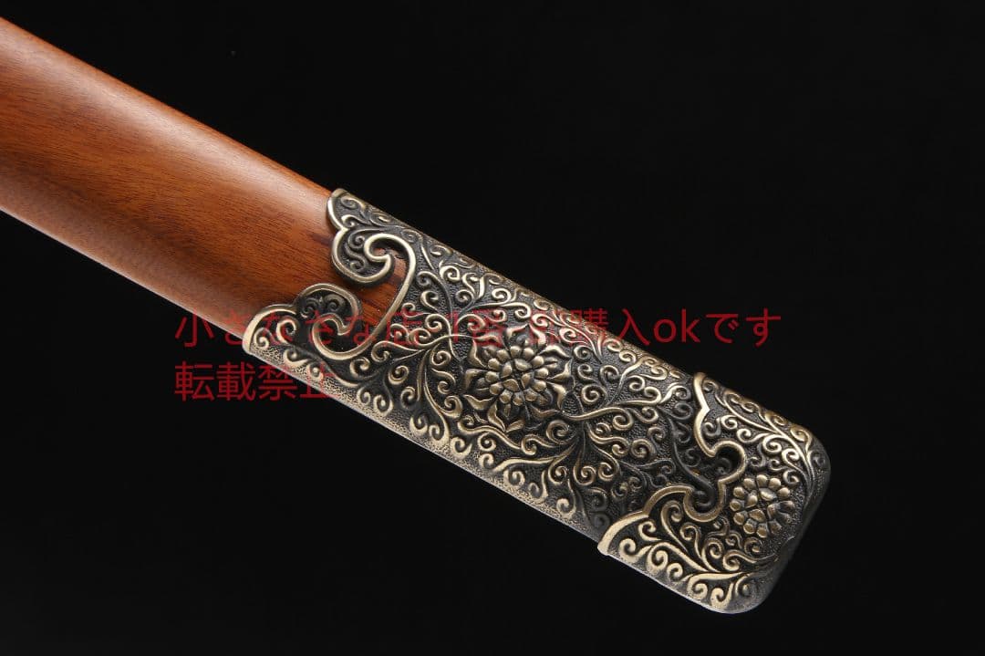 盛世唐横刀銅彫紫荊花 古兵器 武具 刀装具 日本刀 模造刀 居合刀