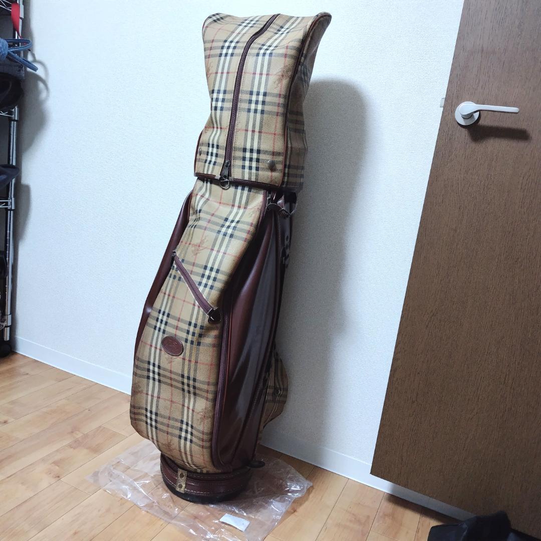 専用 バーバリーズ キャディバッグ ノバチェック PVC ゴルフバッグ