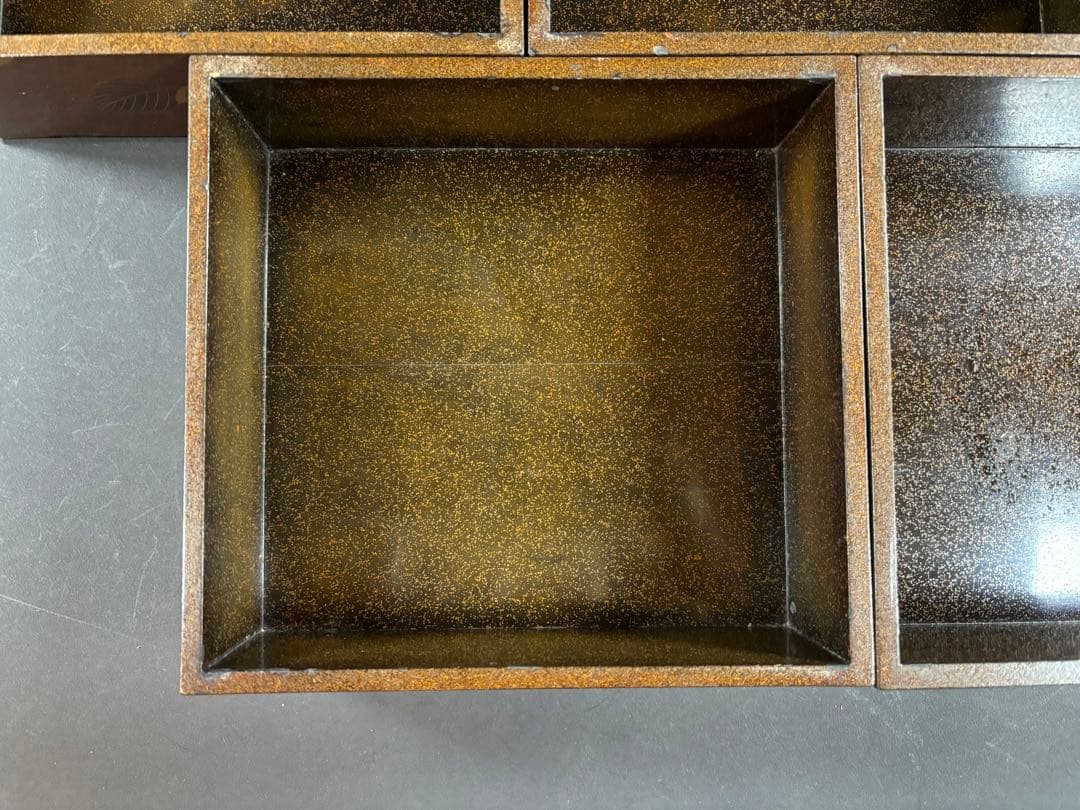 セール　輪島塗　極上　重箱　螺鈿　蝶　紫陽花　梨地　蒔絵　漆器