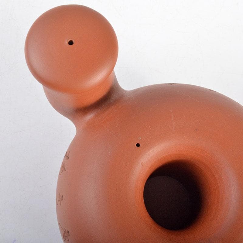 煎茶道具　常滑焼　山田陶山作　紫砂　朱泥　漢詩刻　急須　V　R4355