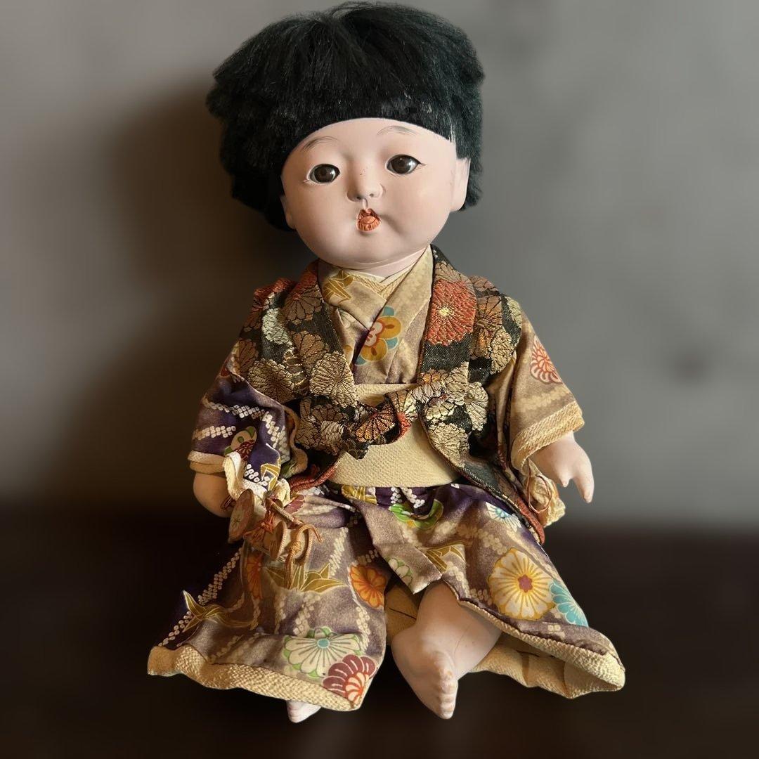 陶器製日本人形 約30cm 和服