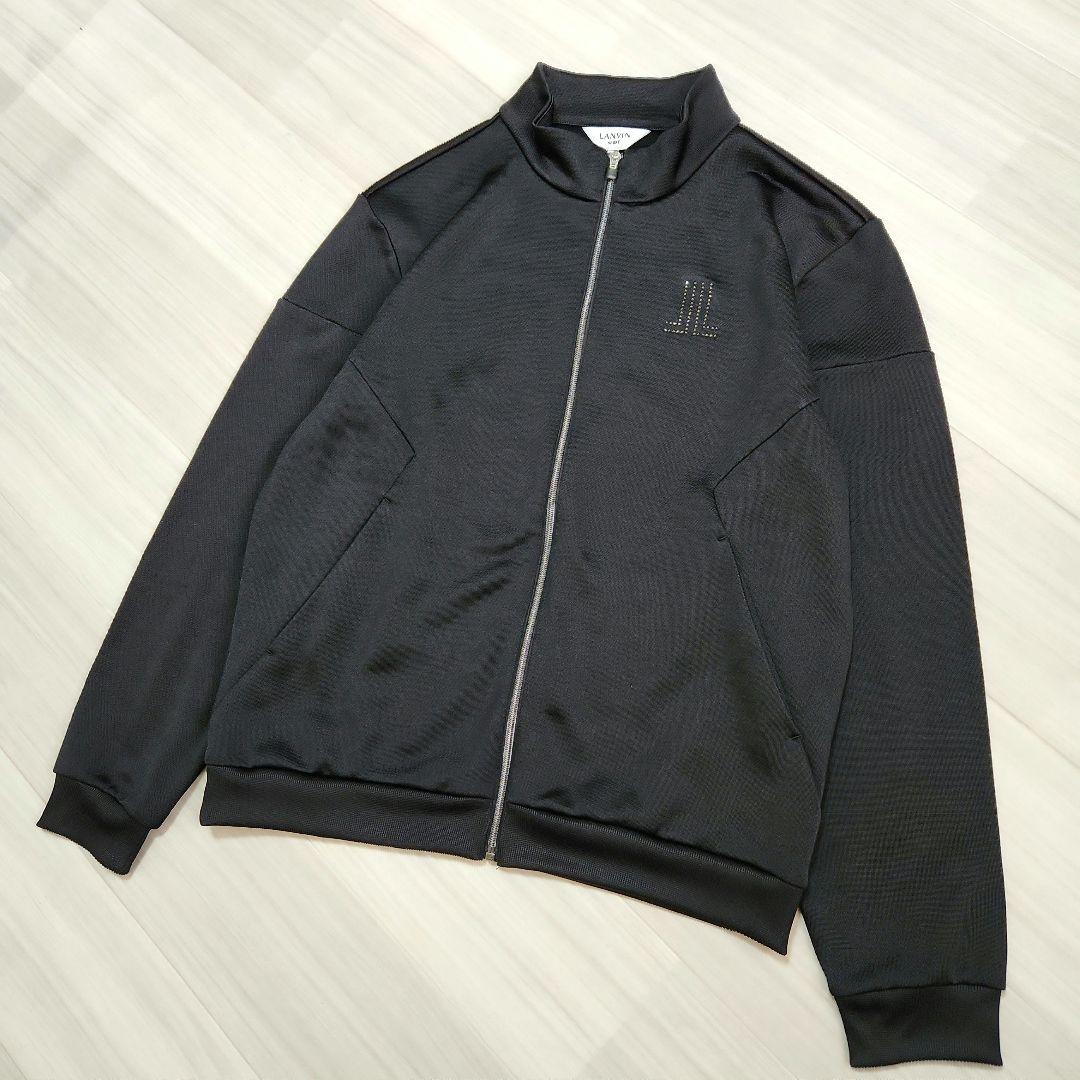 美品☆LANVIN SPORT☆ゴルフジャケットストレッチメンズ42(LL)黒