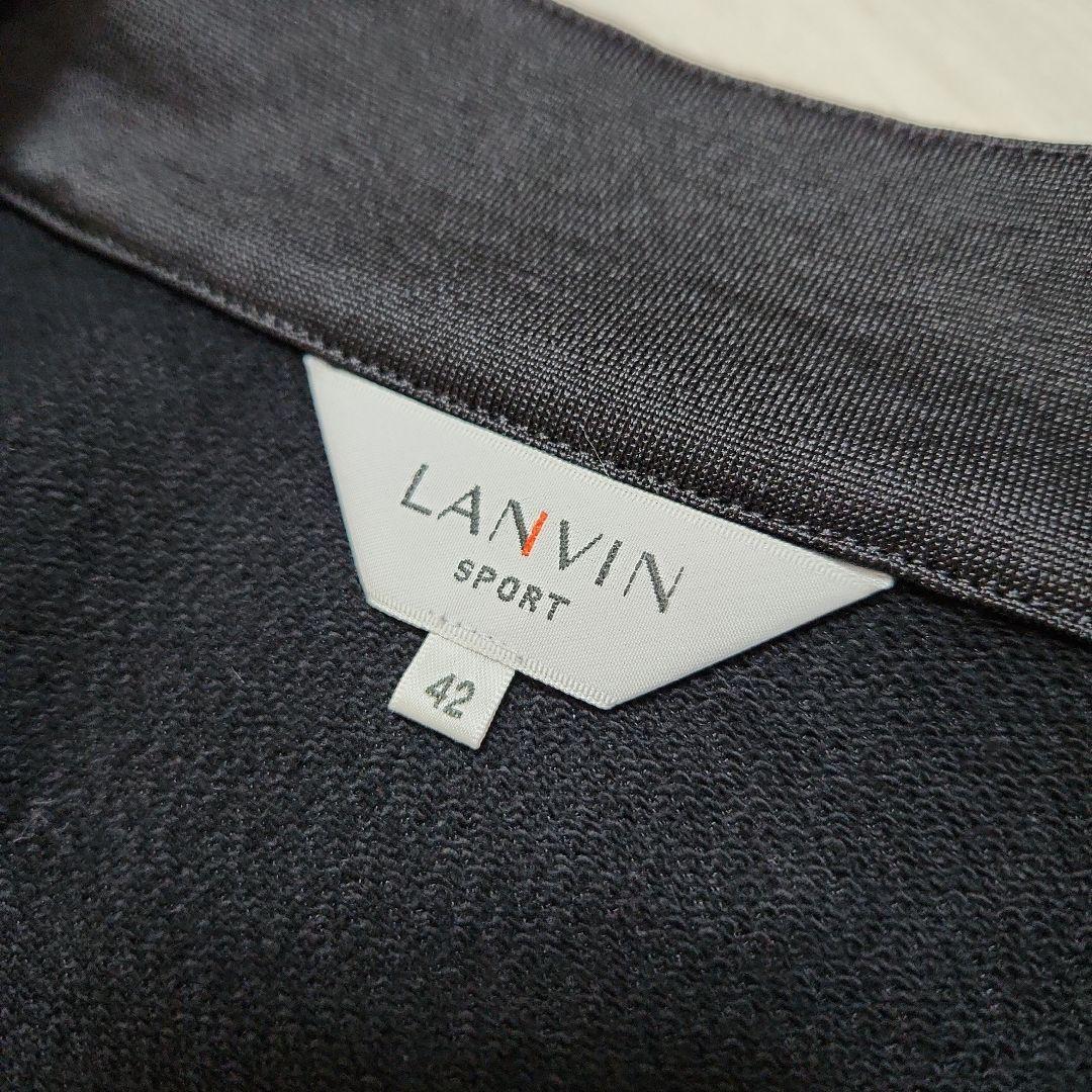 美品☆LANVIN SPORT☆ゴルフジャケットストレッチメンズ42(LL)黒