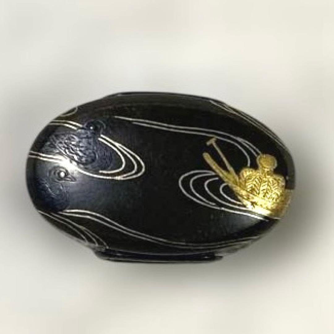 B-68 縁頭　金象嵌　武具　刀装具　骨董品　日本　時代物　美術品　工芸品