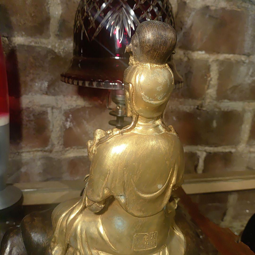 大明宣徳年製　普賢菩薩　アンティーク　仏像　　美術品　3200ｇ