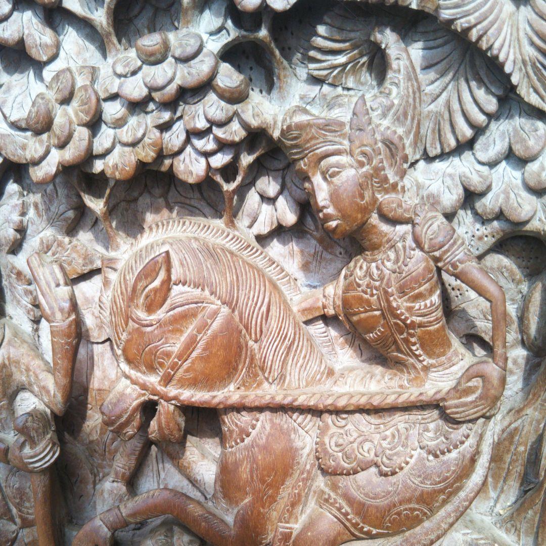 ★大型60cm★目立つ★インドネシア伝統彫り物★手掘り工芸品