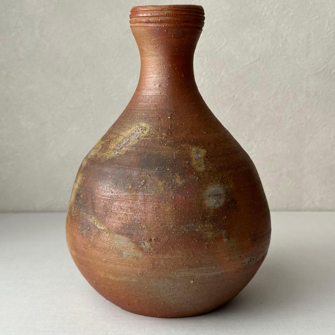 金重道明 備前 花器 徳利花入 共箱