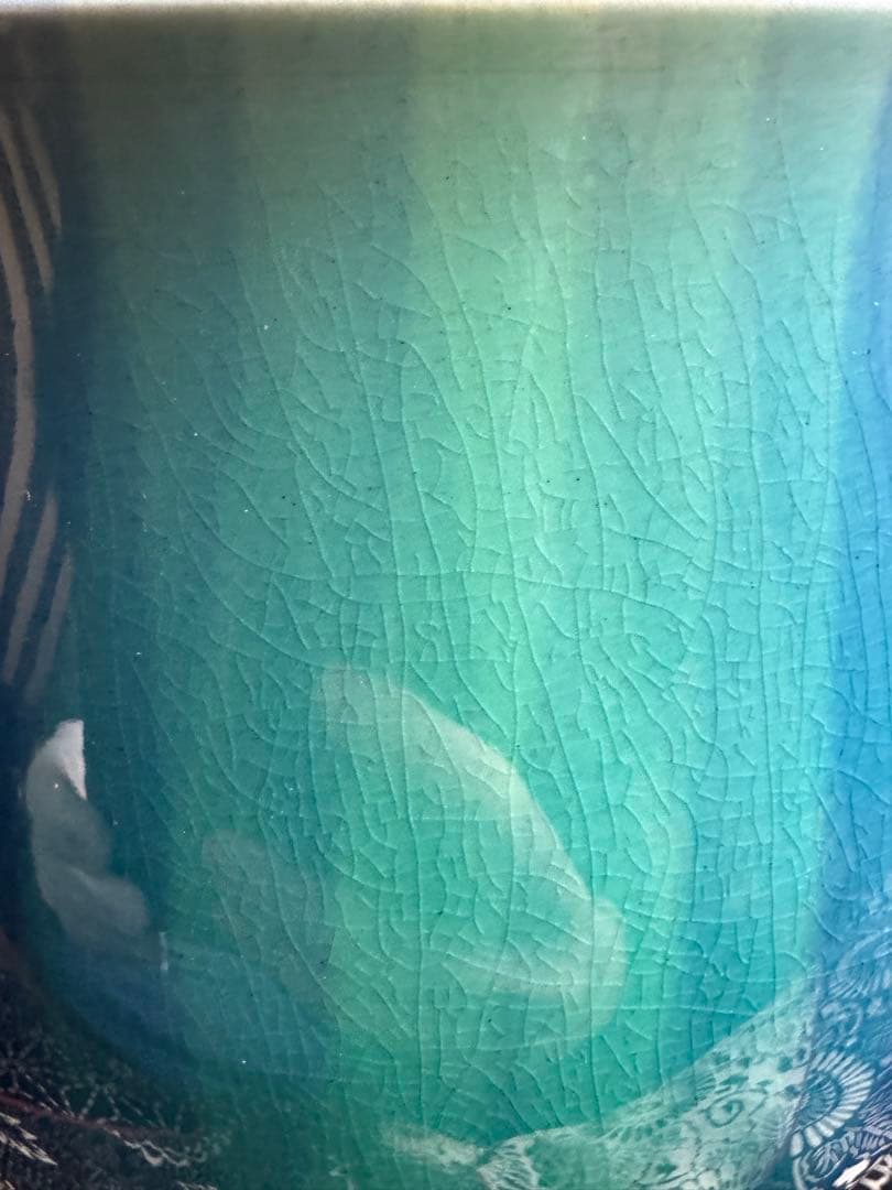 人間国宝　三代　徳田八十吉　(正彦銘) 燿彩花器