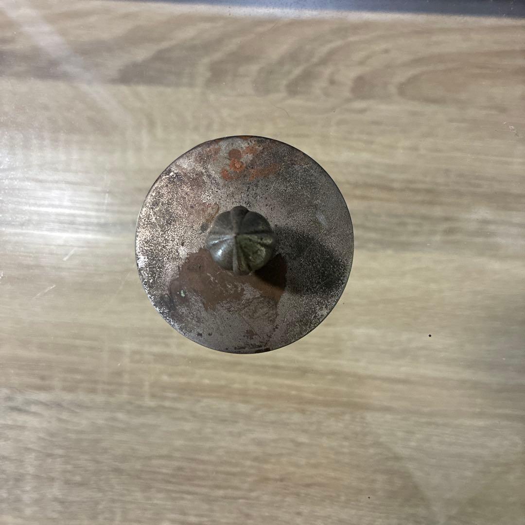 骨董　時代ガラス　希少　黄色乳白色　縞紋　筒型容器　花器　蓋は後付け