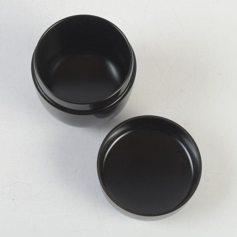 茶道具　山中塗　坂下雄峰作　黒中棗　共箱　V　9829