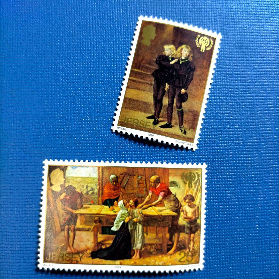 3043 外国切手 ジャージ島 1979年 国際児童年 4種完