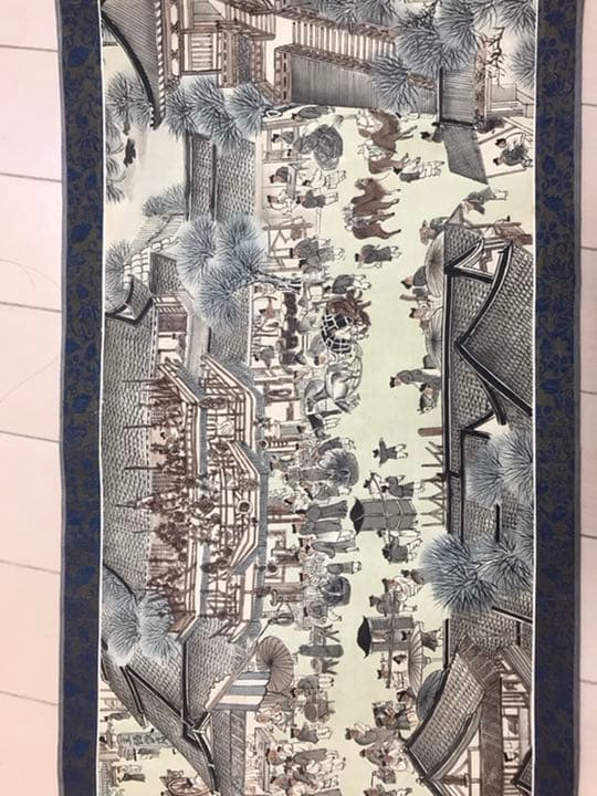 清明上河図　肉筆保証　虞南墨怪？時代不明