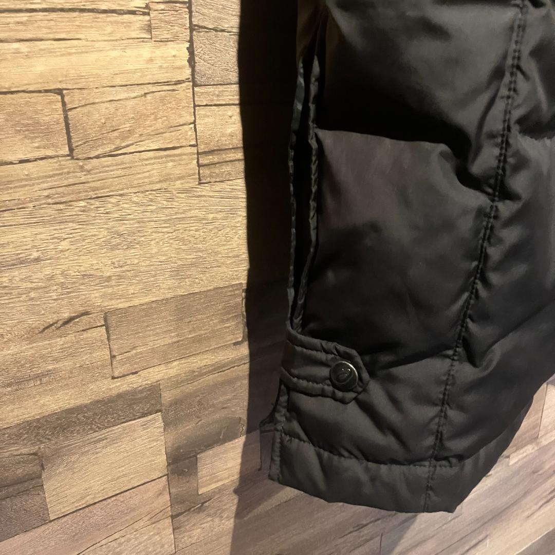 asics　ベンチコート　XA728N　ダウン70%/黒/フード　サイズL