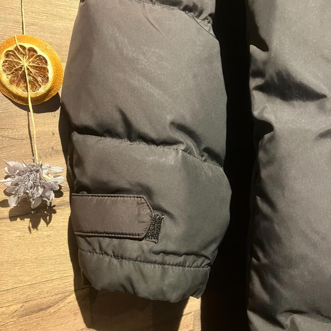 asics　ベンチコート　XA728N　ダウン70%/黒/フード　サイズL