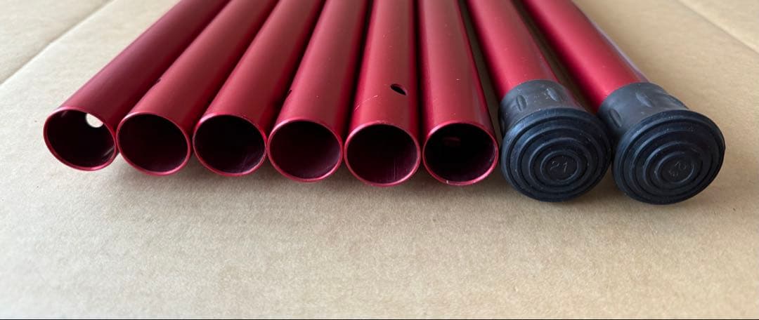 スノーピーク ウイングポール レッド 240 2本 ① USED