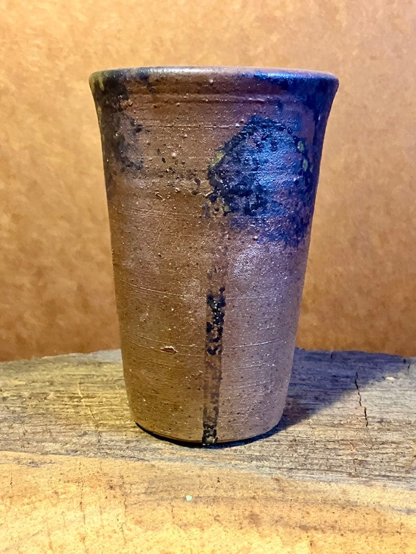 備前　焼き締め　ビアカップ　湯呑み