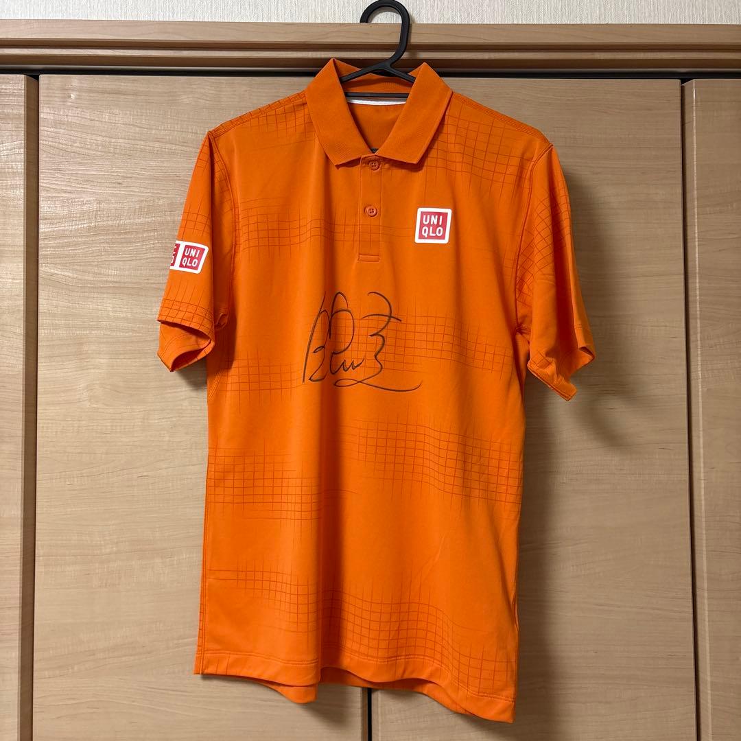 2016 全豪オープン ユニクロ 錦織圭 直筆サイン入りポロシャツ