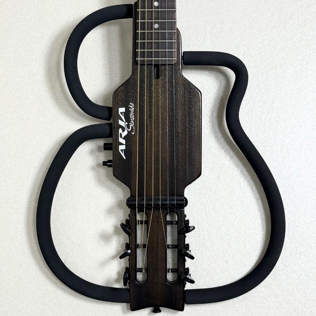 Aria サイレントギター AS-101S トラベルギター ギグバック付 アリア