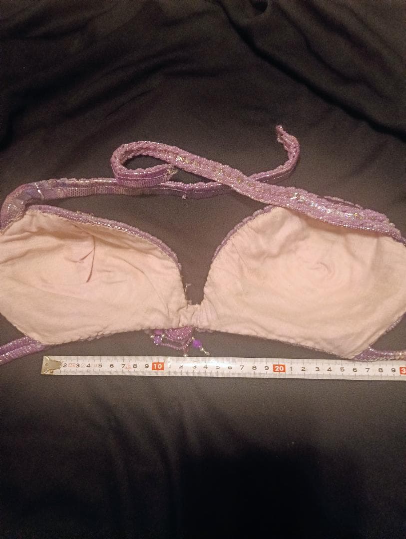 【新品Sale】エジプト製ベリーダンス衣装パープル《花》