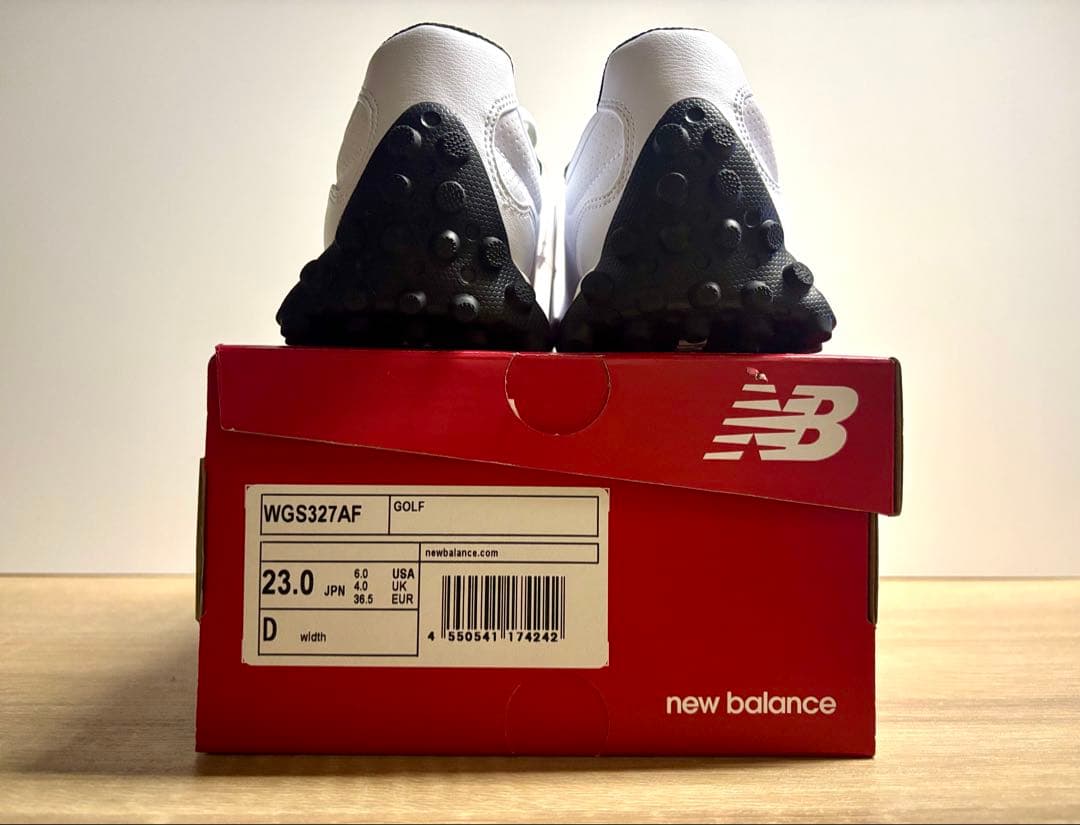 未使用 23cm D ニューバランスゴルフシューズ WGS327AF ホワイト