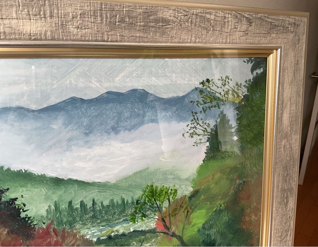 油彩画　「　雲　海　」　原画　F6号　額付