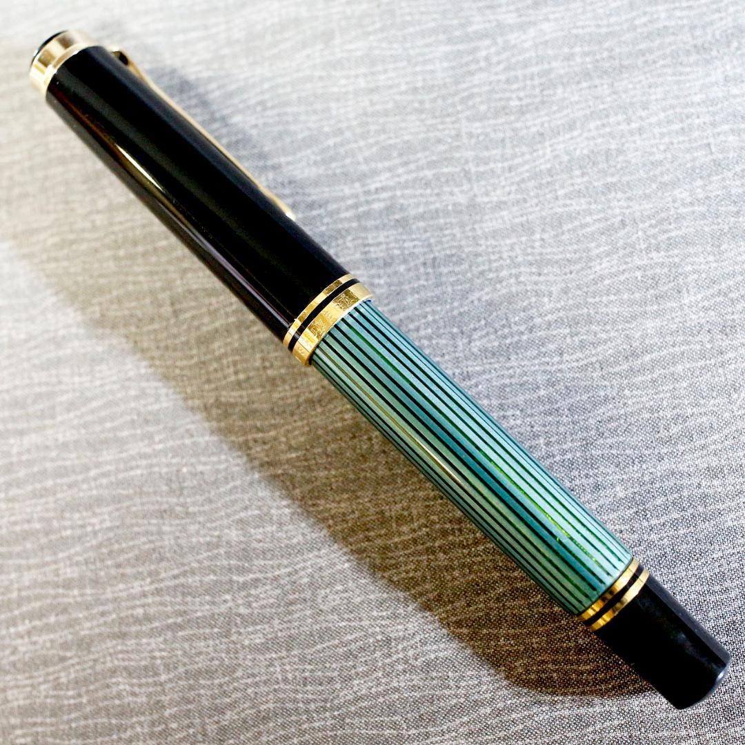 【美品 送料込み】ペリカン 万年筆 Ｍ８００ スーベレーン 緑縞