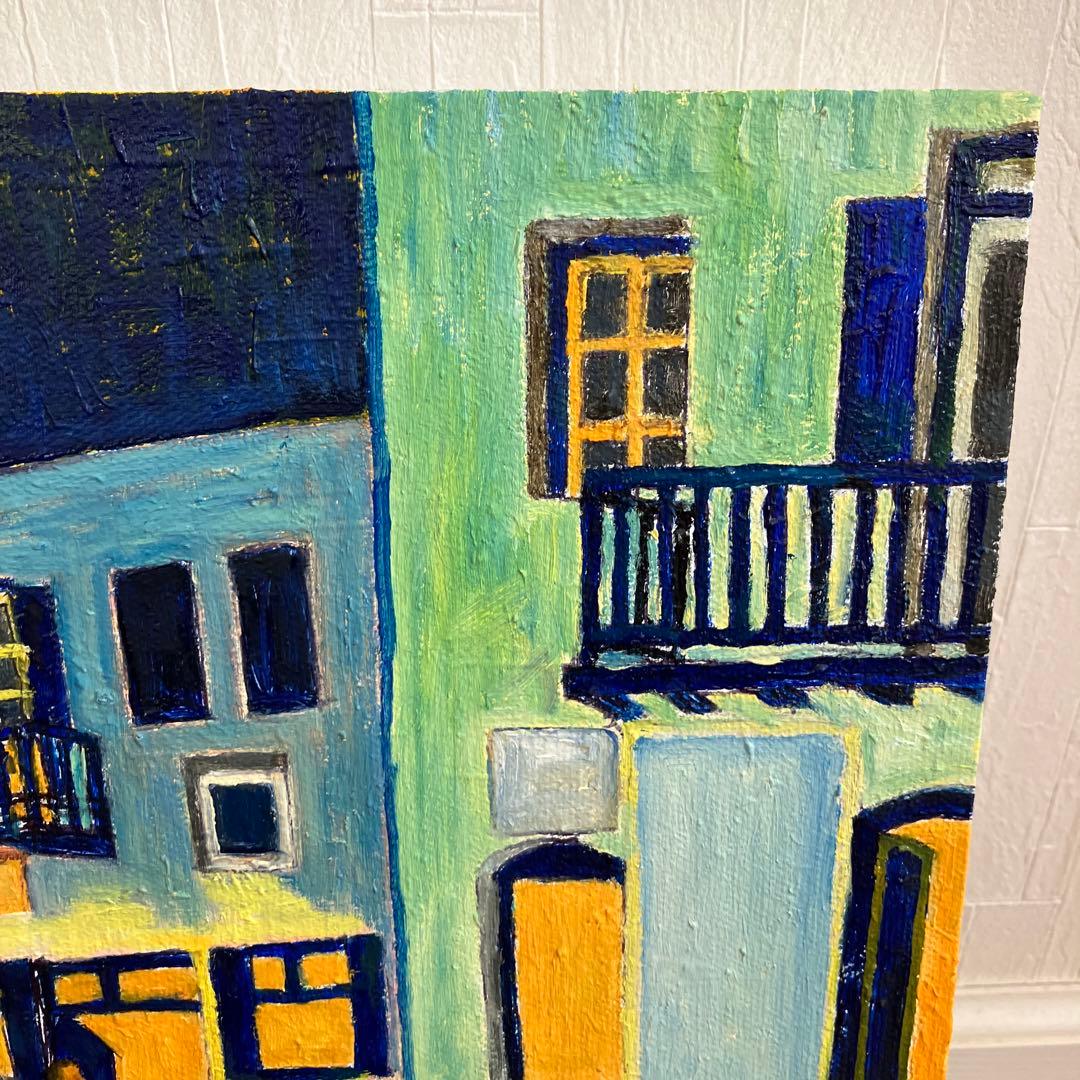 絵画　風景画　油絵　夜の街2 キャンバス