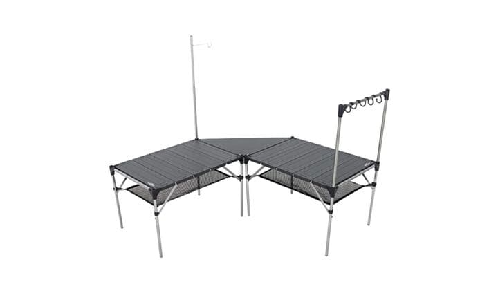 折り畳み式テーブル アルミ製 アウトドア用 キャンプ用 超軽量材質 無限拡大可能