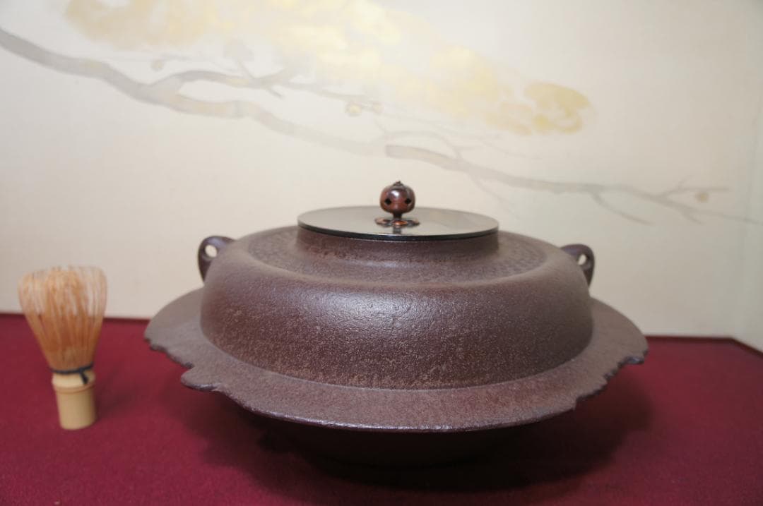 ☆在銘 大型 平蜘蛛釜 透木釜 送料込み