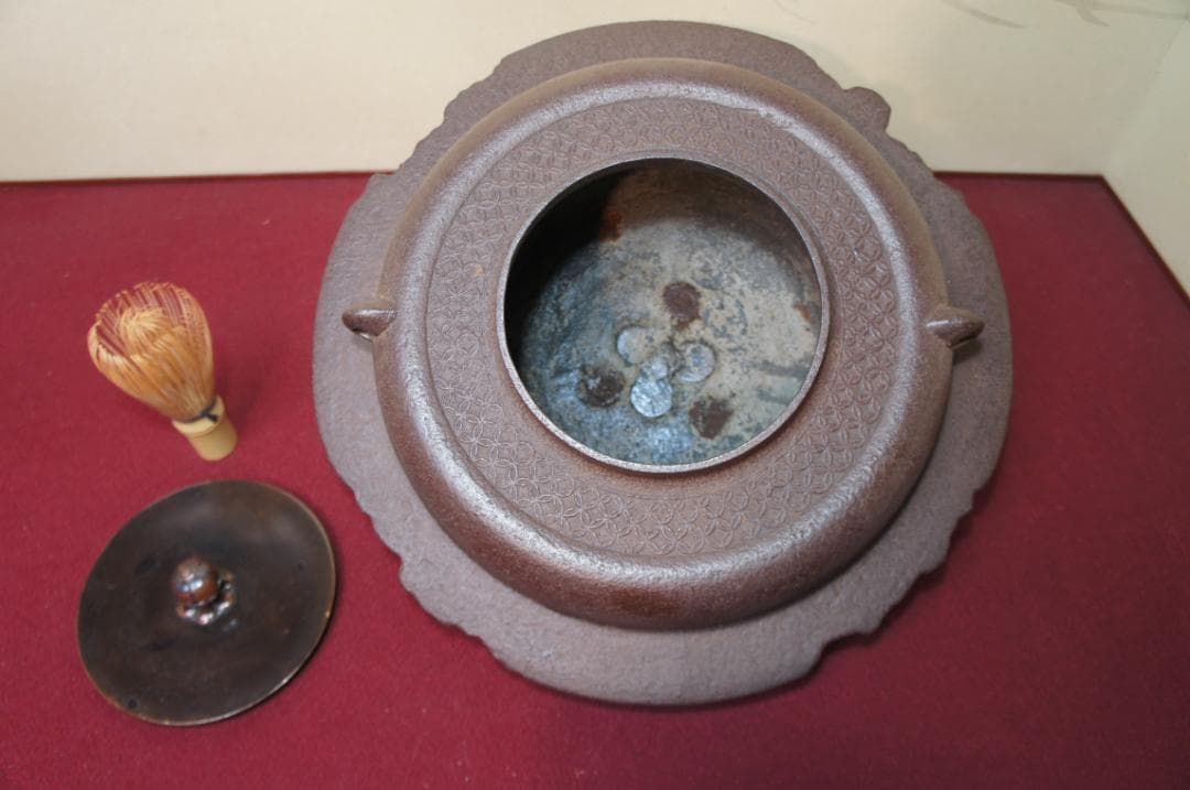 ☆在銘 大型 平蜘蛛釜 透木釜 送料込み