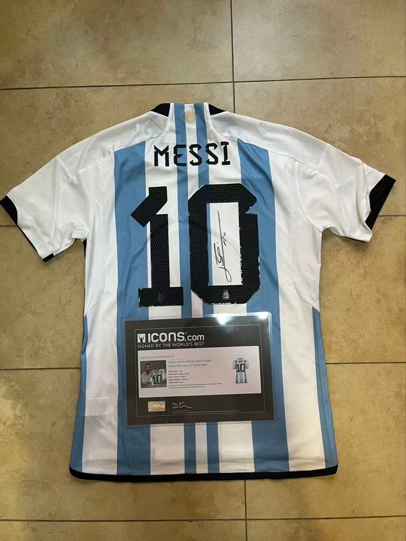 ICONSメッシ 直筆サイン入り ユニフォーム アルゼンチン代表 3 Stars