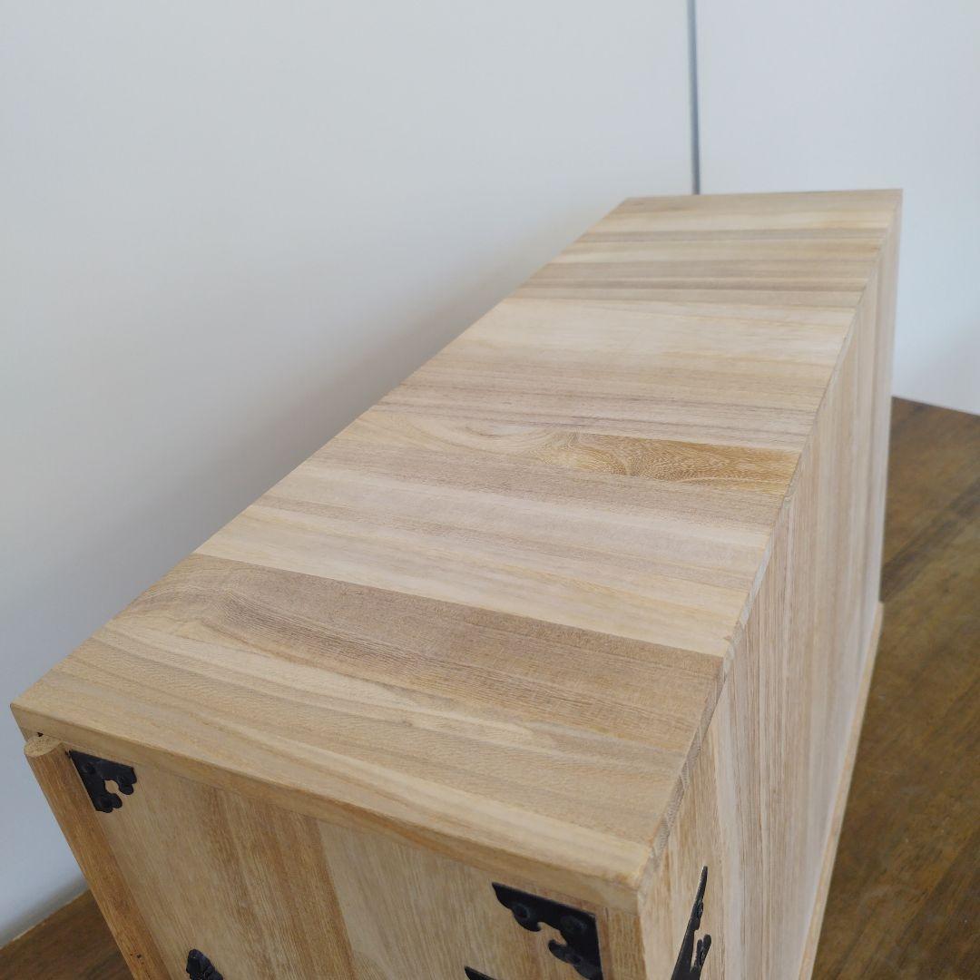 掛け軸専用　木製収納ボックス 黒色金具付き