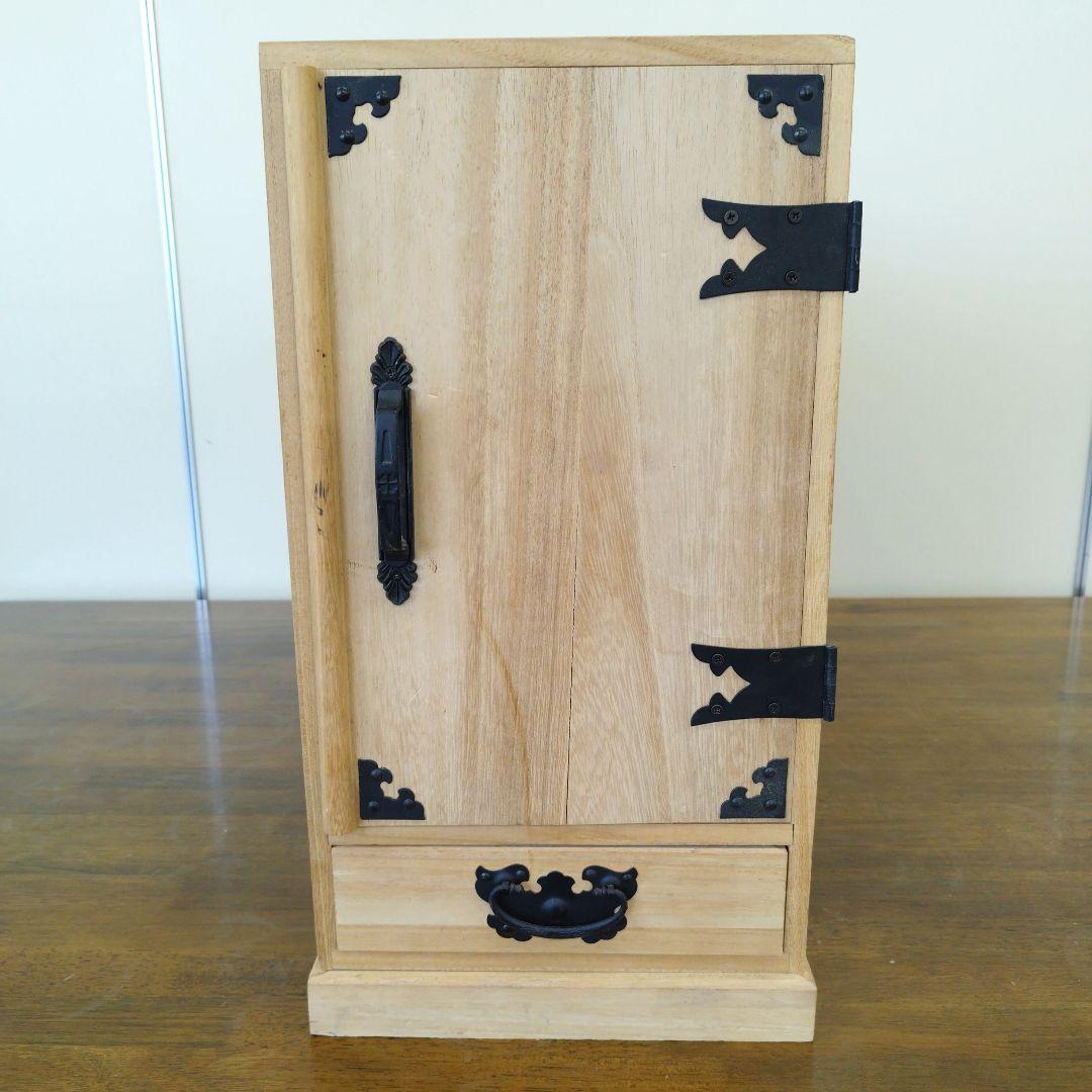 掛け軸専用　木製収納ボックス 黒色金具付き