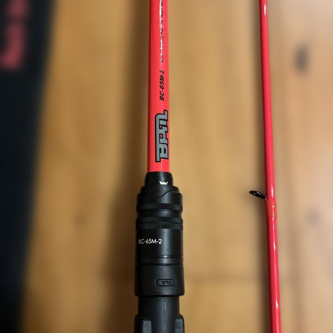 バスロッド BC-65M-2 赤 6フィート ロッドケース付き