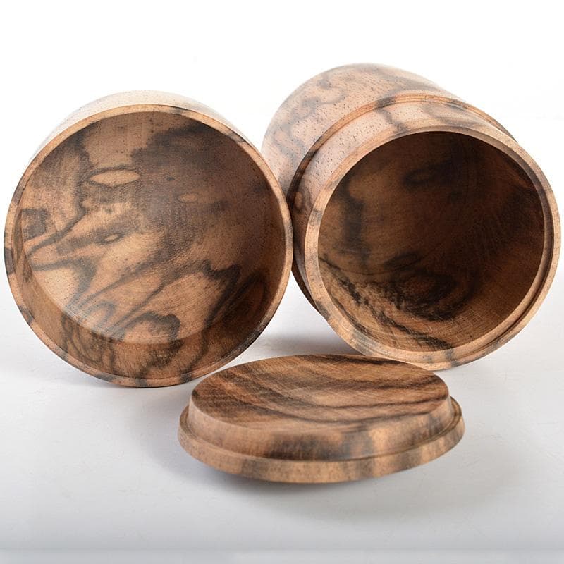 茶道具　黒柿製　黒柿造り　茶筒　共箱　M　6064