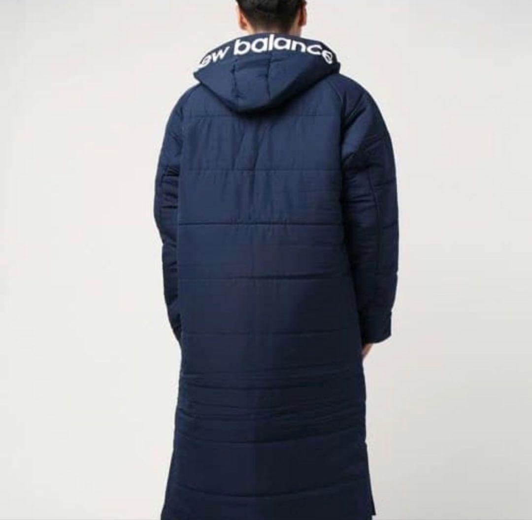 NEW BALANCE　ウインドパデットロングコート　ベンチコート　黒　M　中綿