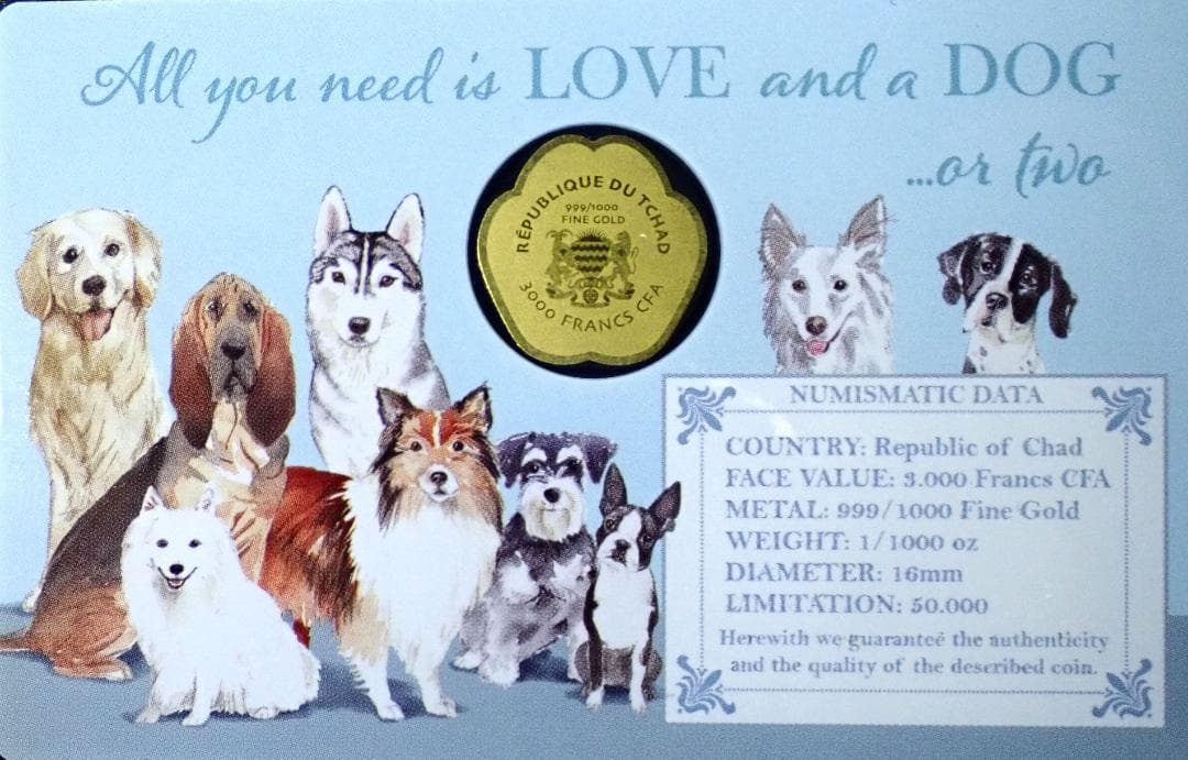 世界初の肉球金貨！純金！可愛すぎる♡ 限定品！カード付！COA付 ワンちゃん 犬