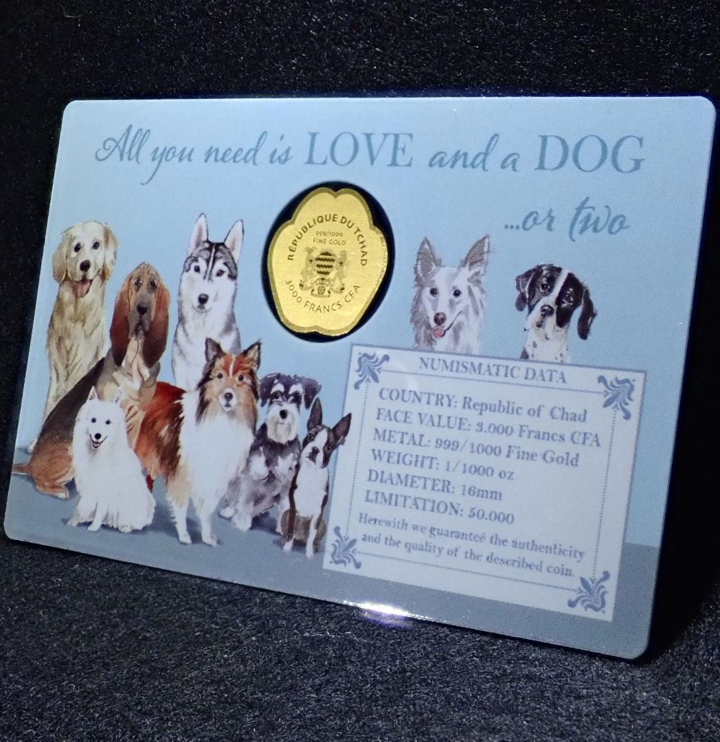 世界初の肉球金貨！純金！可愛すぎる♡ 限定品！カード付！COA付 ワンちゃん 犬