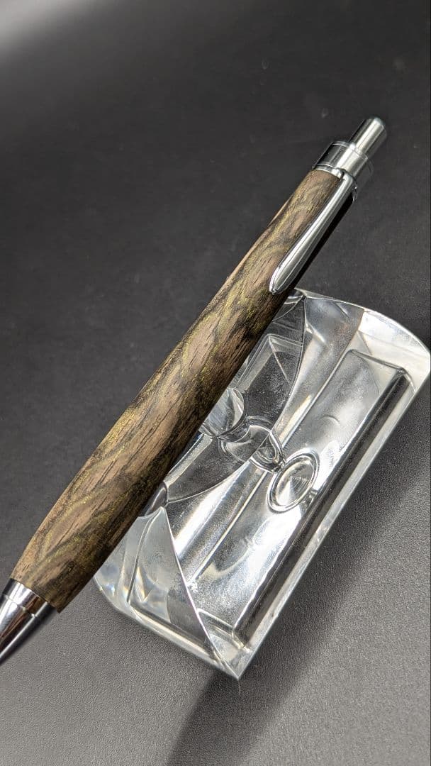 356ペン工房翌檜　特上　黒柿　緑孔雀杢　木軸シャーペン　ボールペン