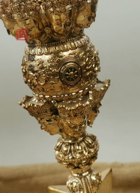 【修縁堂】密教法具 真言宗 真鍮製 金剛八字科杵 魔除け 厄除け 工芸品