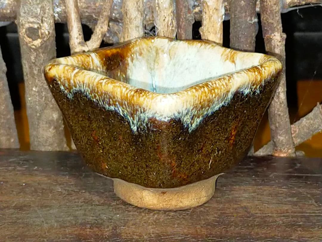 ♥古唐津　四方　ぐい呑み　ぐい飲み　唐津　骨董　古玩