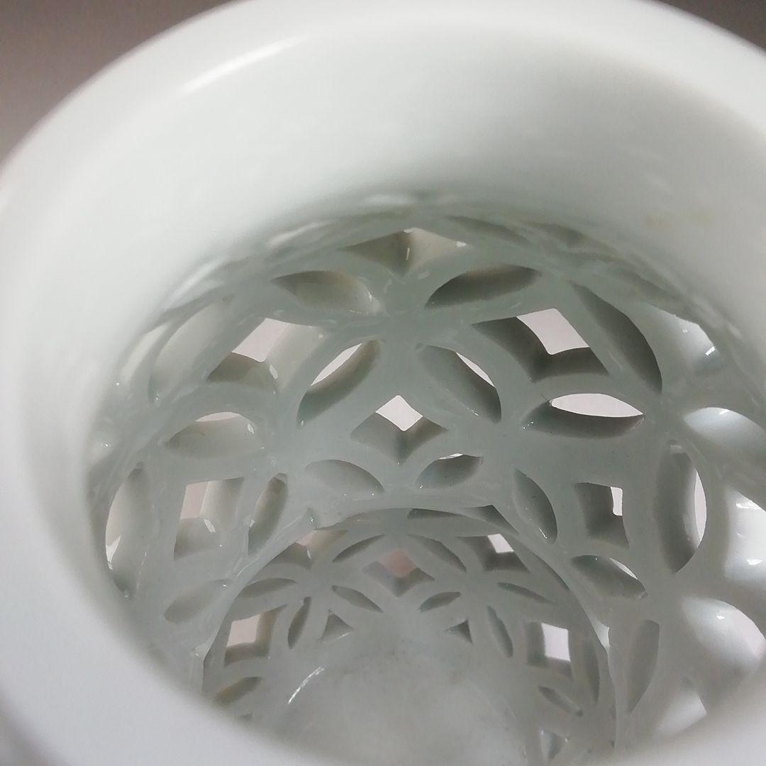 Ｔ９８８　杓立　『平戸白磁　七宝透』『瓢型　杓立』『横石嘉助 造』　共箱　茶道具