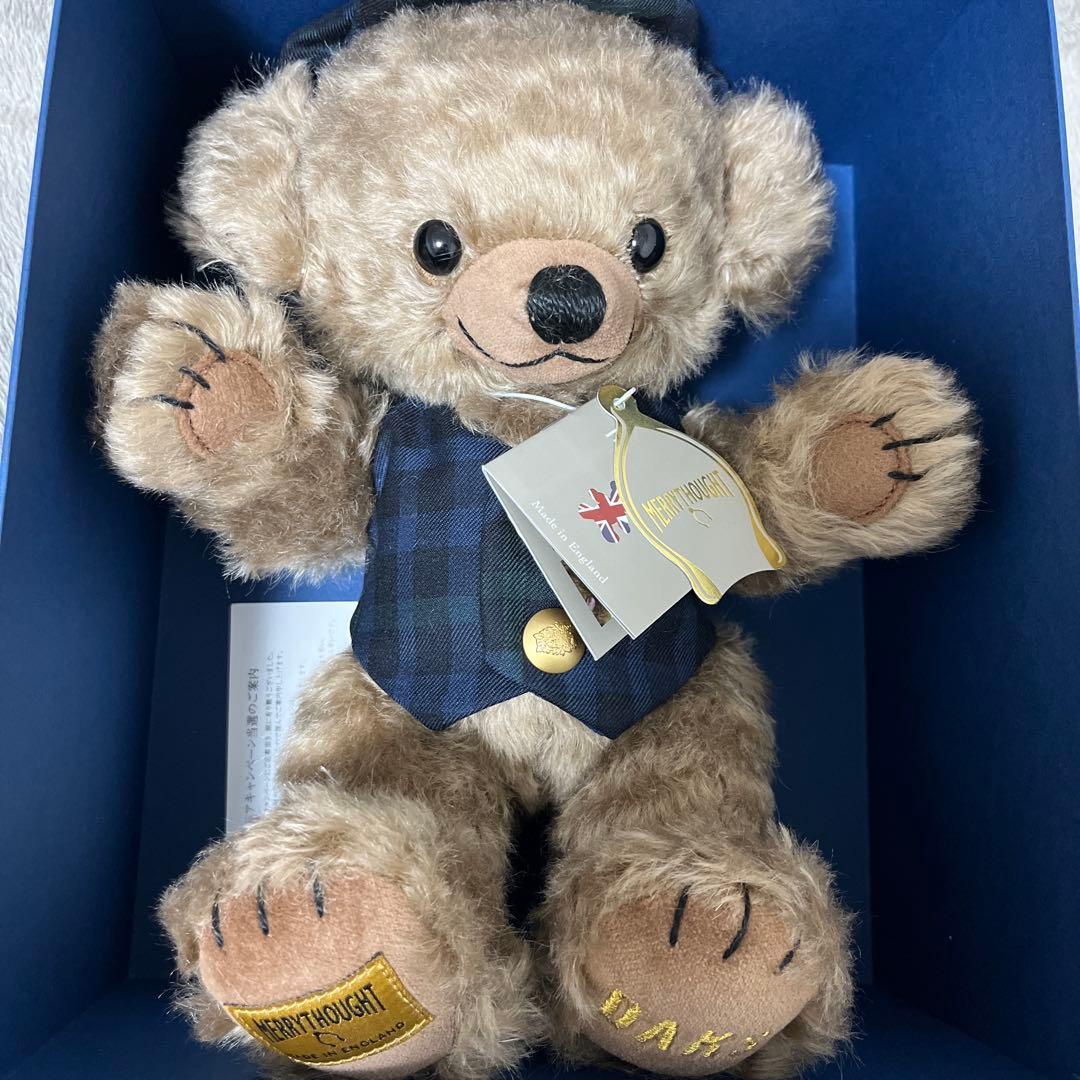 テディーベアー ぬいぐるみ 約30cm チェック柄ベスト