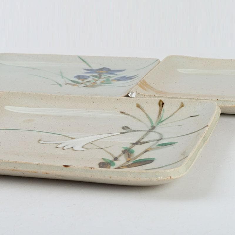 茶道具　幸兵衛窯　絵変四方皿　銘々皿　五客　共箱　N　9386