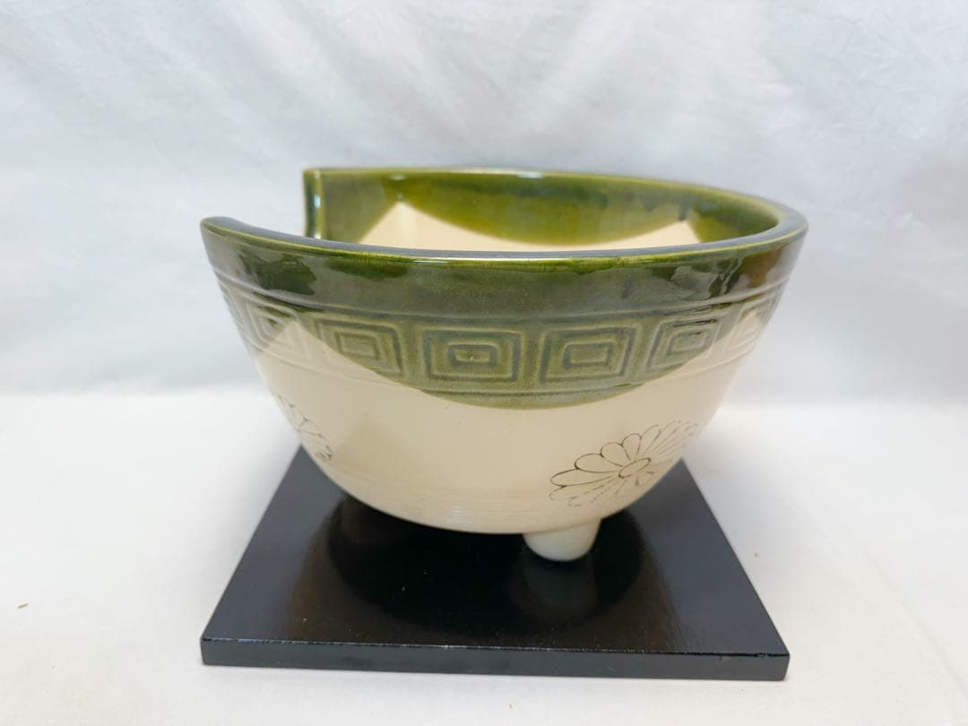 茶道具 織部 野々田商店製 風炉型 電熱器 釜2点セット 紙箱