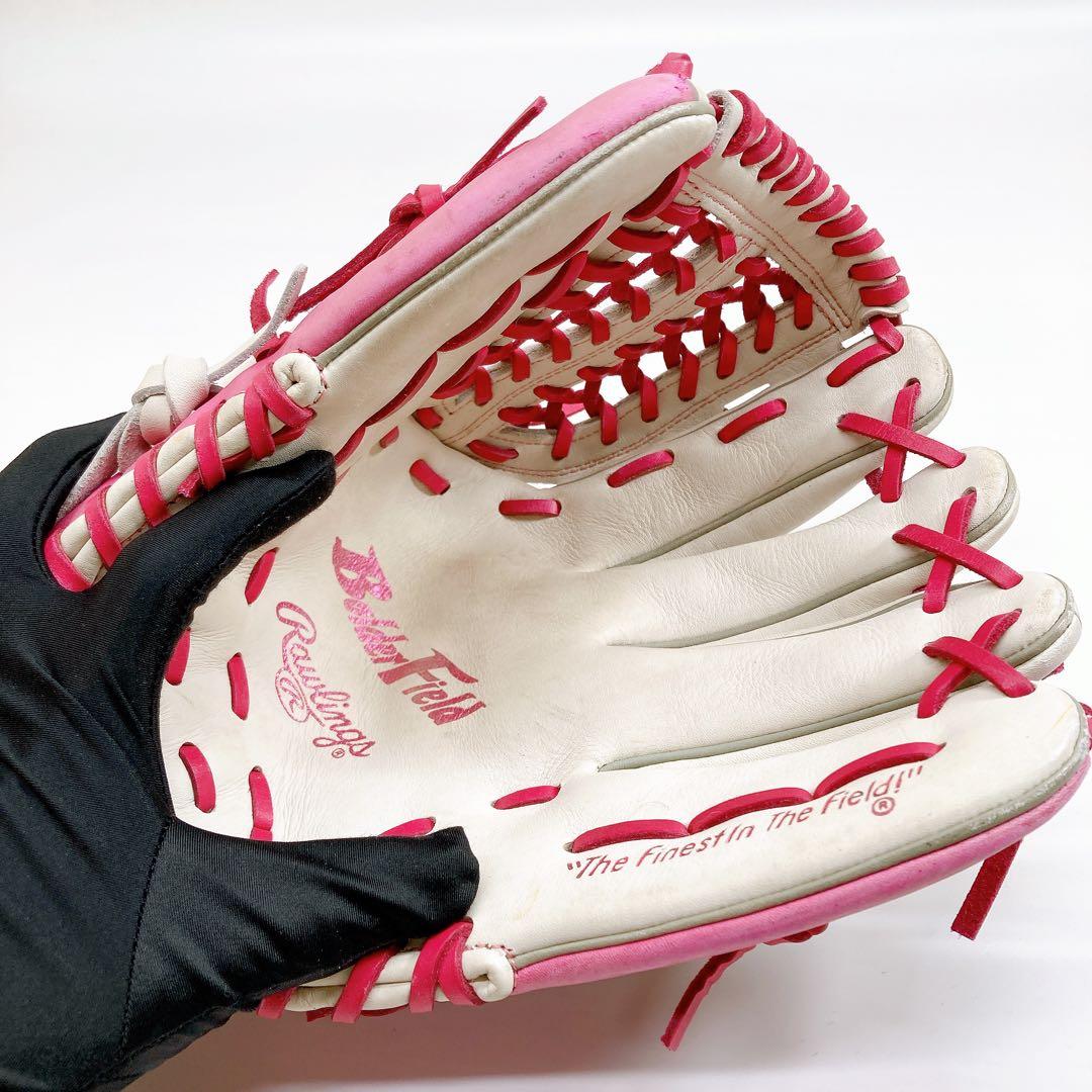 ✨美品✨ローリングス ボルダーフィールド 軟式グローブ ピンク ホワイト 大人用