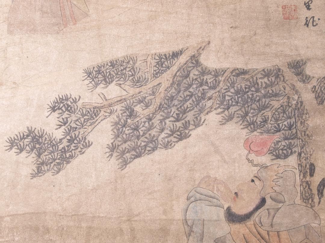 【骨董掛け軸】人物図 中国 孫位　南宋時代 　肉筆保證 　AK617A12-2