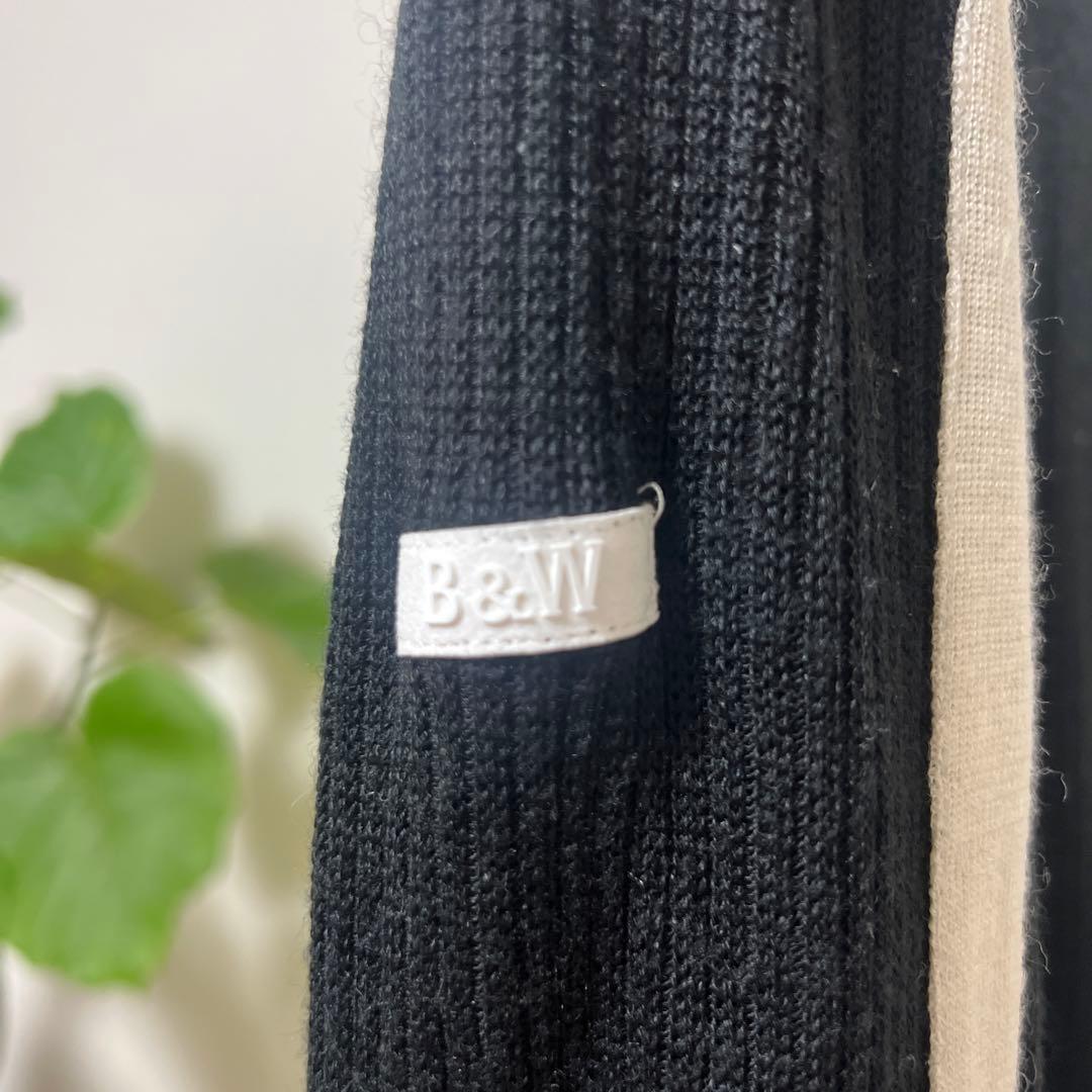 【美品】Black&White ゴルフニット M モノトーン