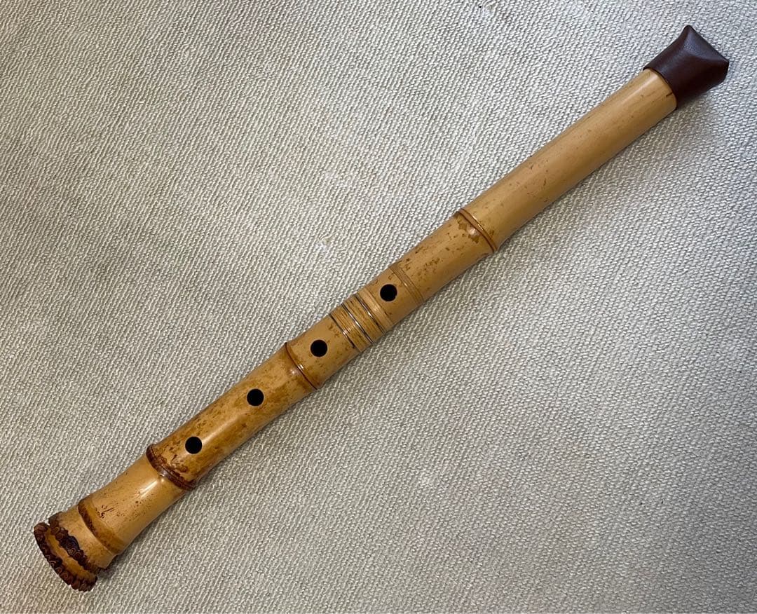 都山流尺八　一尺八寸(D)管　金唄口　精華銘四印